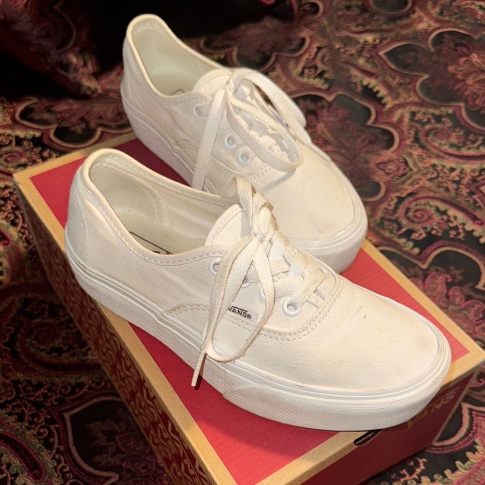 Vans White Canvas Sneakers